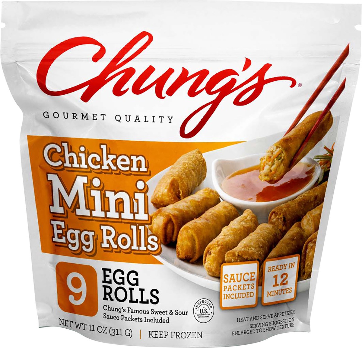 slide 2 of 3, Chung's Mini Chicken Egg Rolls 9 ea, 9 ct