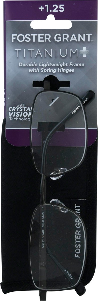 slide 11 of 11, Foster Grant Titanium +1.25 Reading Glasses 1 ea, 1 ct