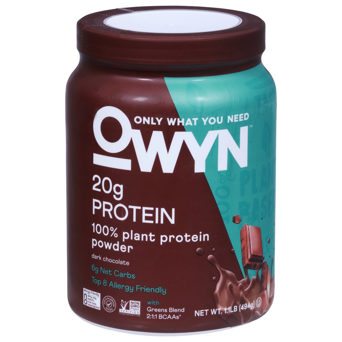 slide 3 of 4, OWYN 20g Plant Based Protein Powder, Chocolate, 1.1 Pound, 1.1 lb