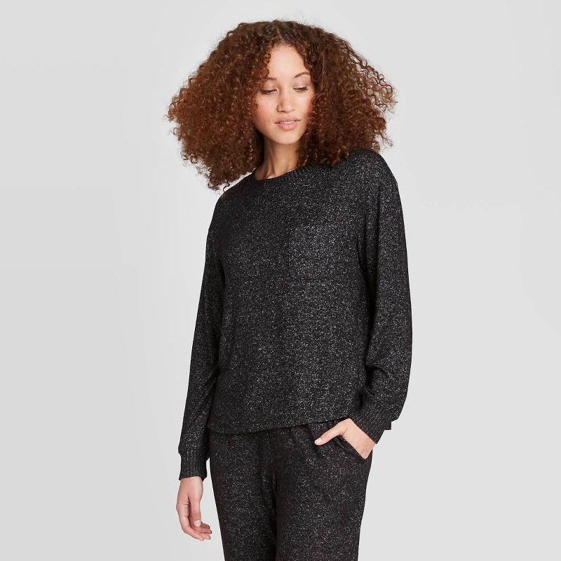 slide 1 of 2, Women's Perfectly Cozy Pullover Sweatshirt - Stars Above™ Dark Gray S, 1 ct