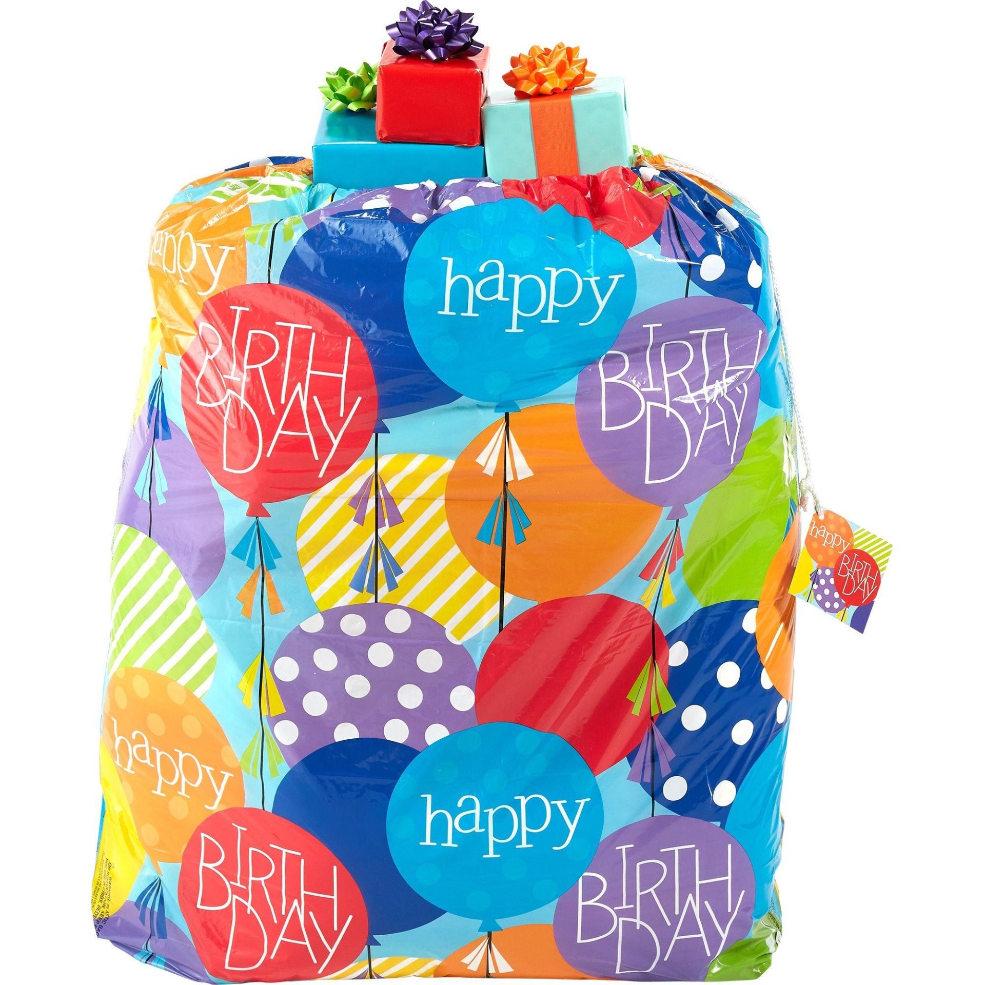 slide 1 of 1, Party City Colorful Balloons Birthday Gift Sack, 1 ct