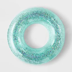 36" Inflatable Glitter Swim Tube - Blue - Sun Squad™