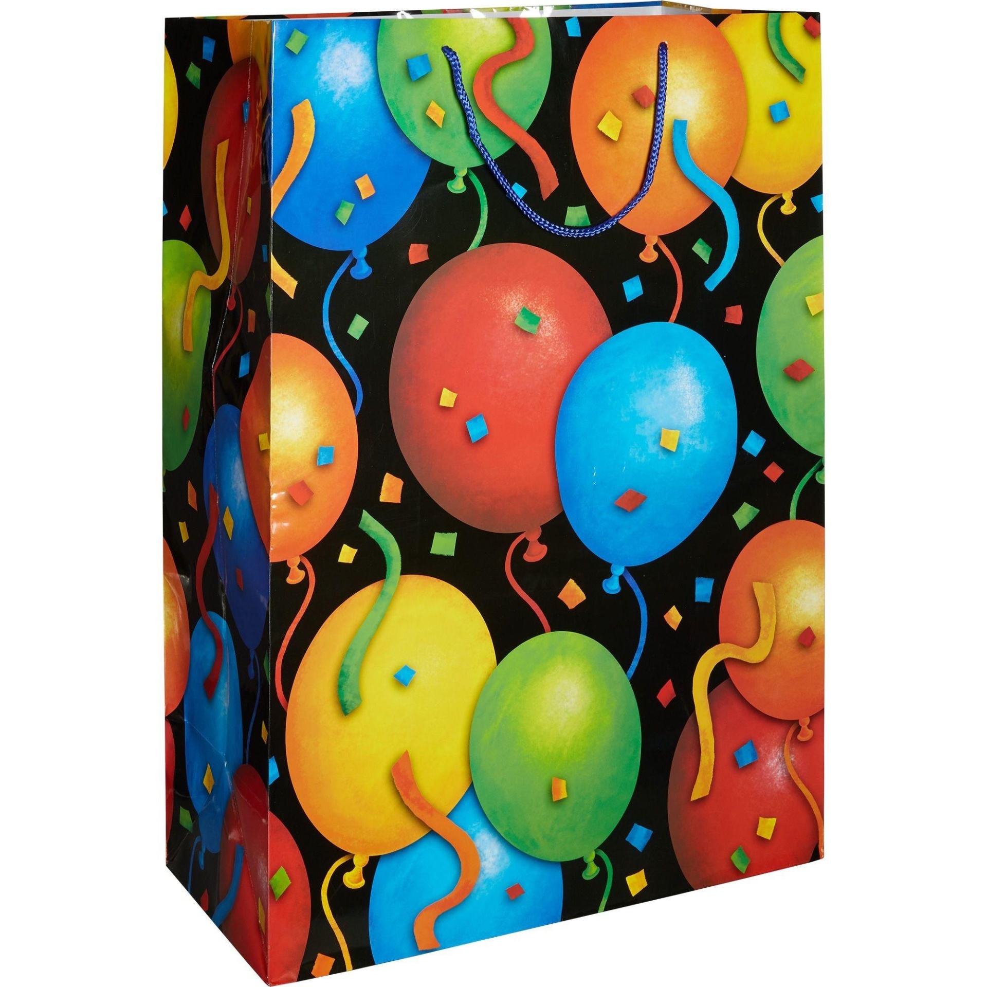 slide 1 of 1, Party City Colorful Balloons & Confetti Gift Bag, 1 ct