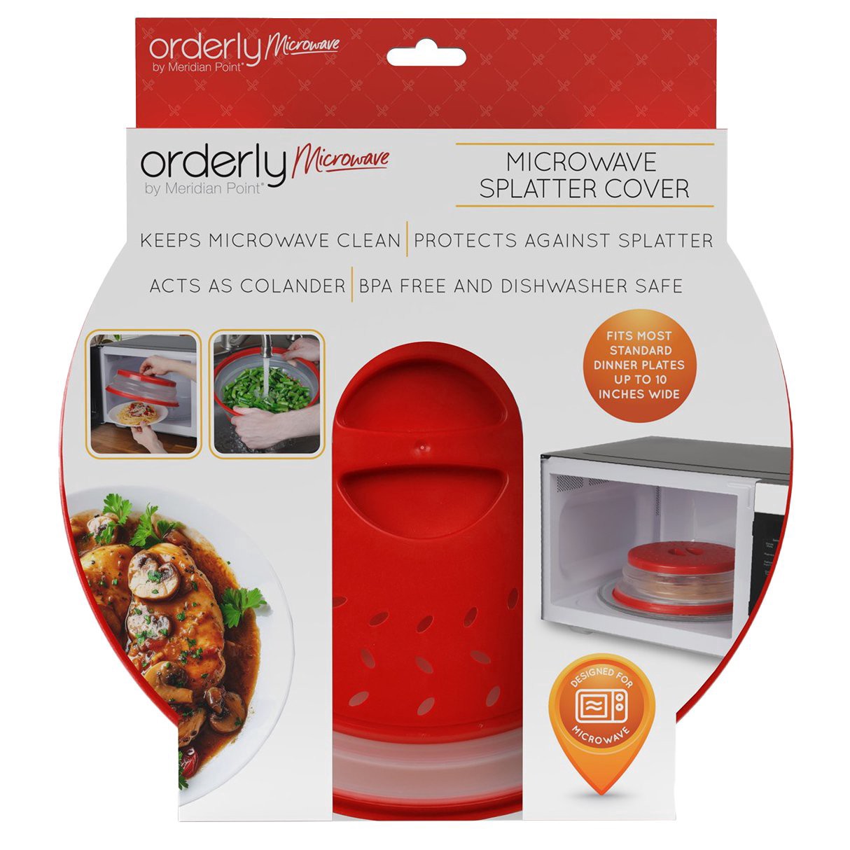 slide 1 of 1, Orderly Microwave Splatter Shield, 1 ct