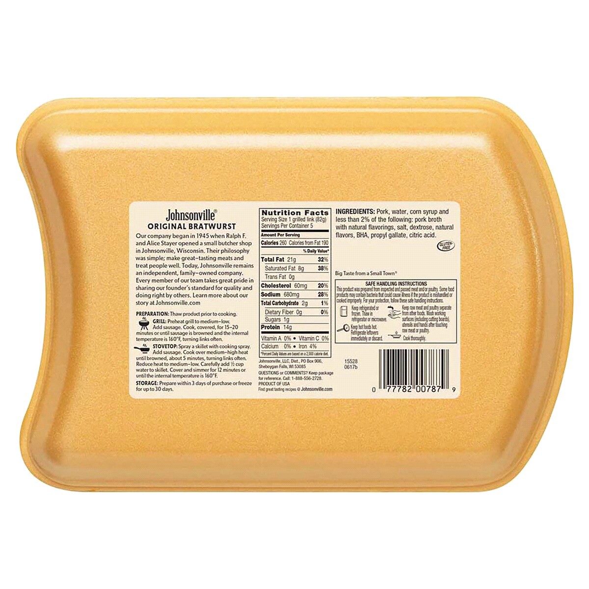 slide 2 of 2, Johnsonville Brats Original Bratwurst 19 oz, 19 oz