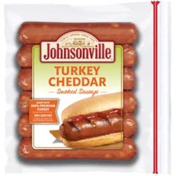 Johnsonville Turkey Cheddar Smoked Sausage, 6 Count, 13.5 oz