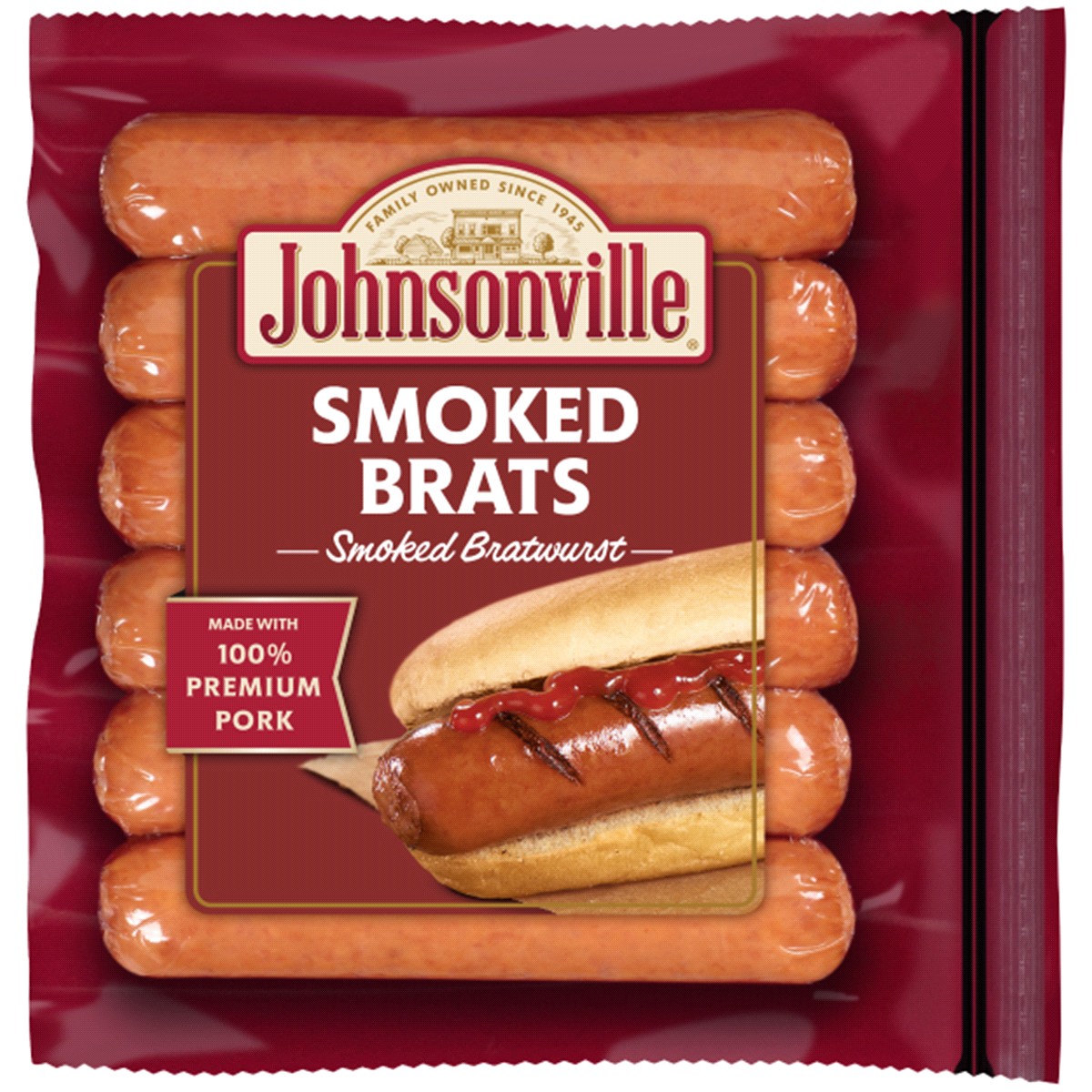 slide 1 of 1, Johnsonville Smoked Bratwurst, 14 oz, 14 oz