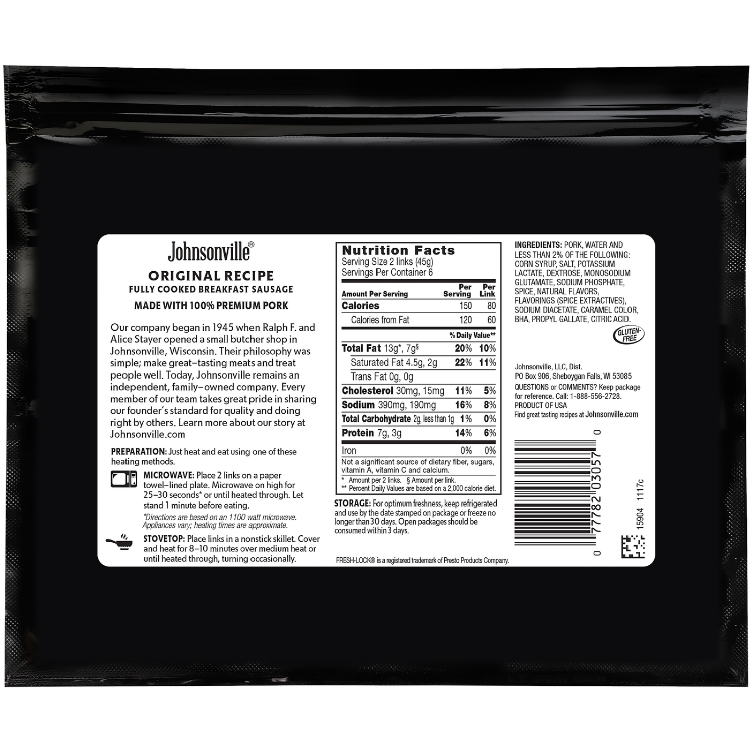 slide 2 of 2, Johnsonville Fully Cooked Original Recipe Breakfast Sausage 12 ea, 12 ct