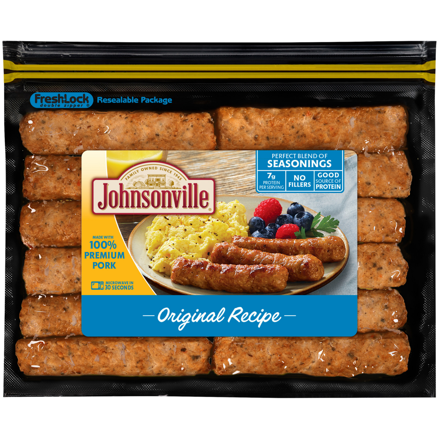 slide 1 of 2, Johnsonville Fully Cooked Original Recipe Breakfast Sausage 12 ea, 12 ct