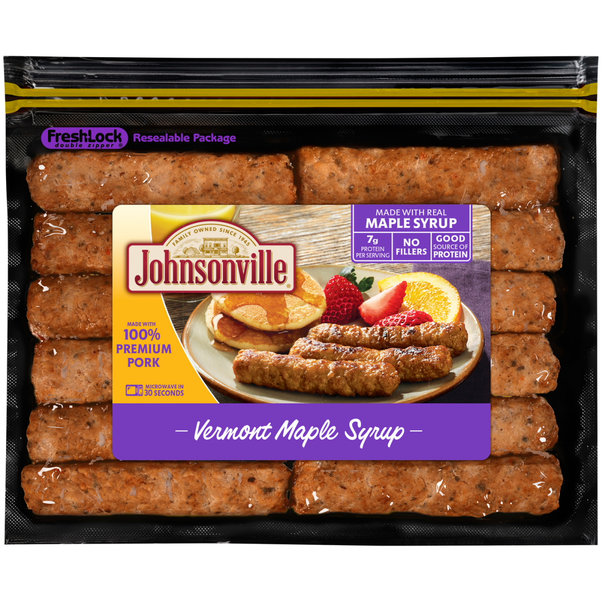 slide 1 of 5, Johnsonville Vermont Maple Syrup Breakfast Sausage Links, 9.6 oz, 12 ct, 12 ct; 9.6 oz