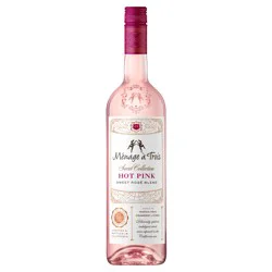 Menage a Trois Hot Pink California Rose Wine, 750 ml Glass Bottle, 9.5% ABV