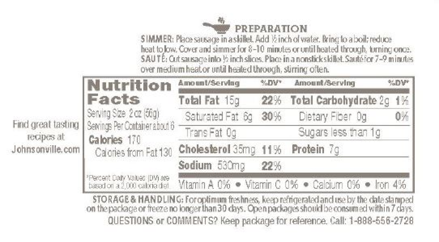 slide 2 of 2, Johnsonville Smoked Beef Sausage 12 oz, 12 oz