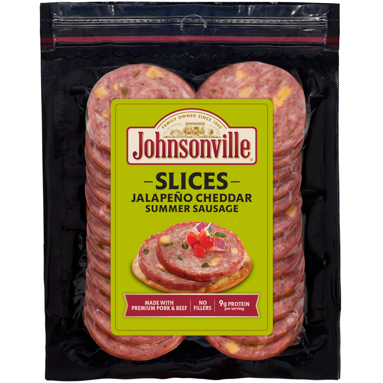 slide 1 of 2, Johnsonville Jalapeno Cheddar Summer Sausage Slices, 1 ct