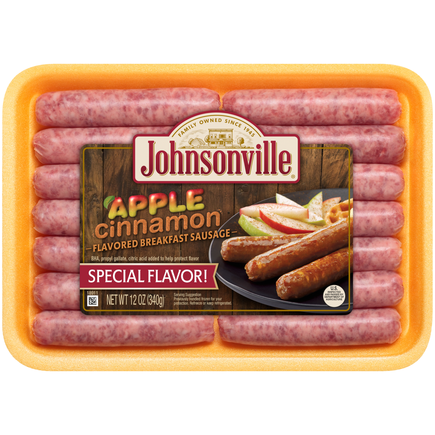 slide 1 of 1, Johnsonville Flavored Breakfast Apple Cinnamon Breakfast Sausage 12 oz, 12 oz