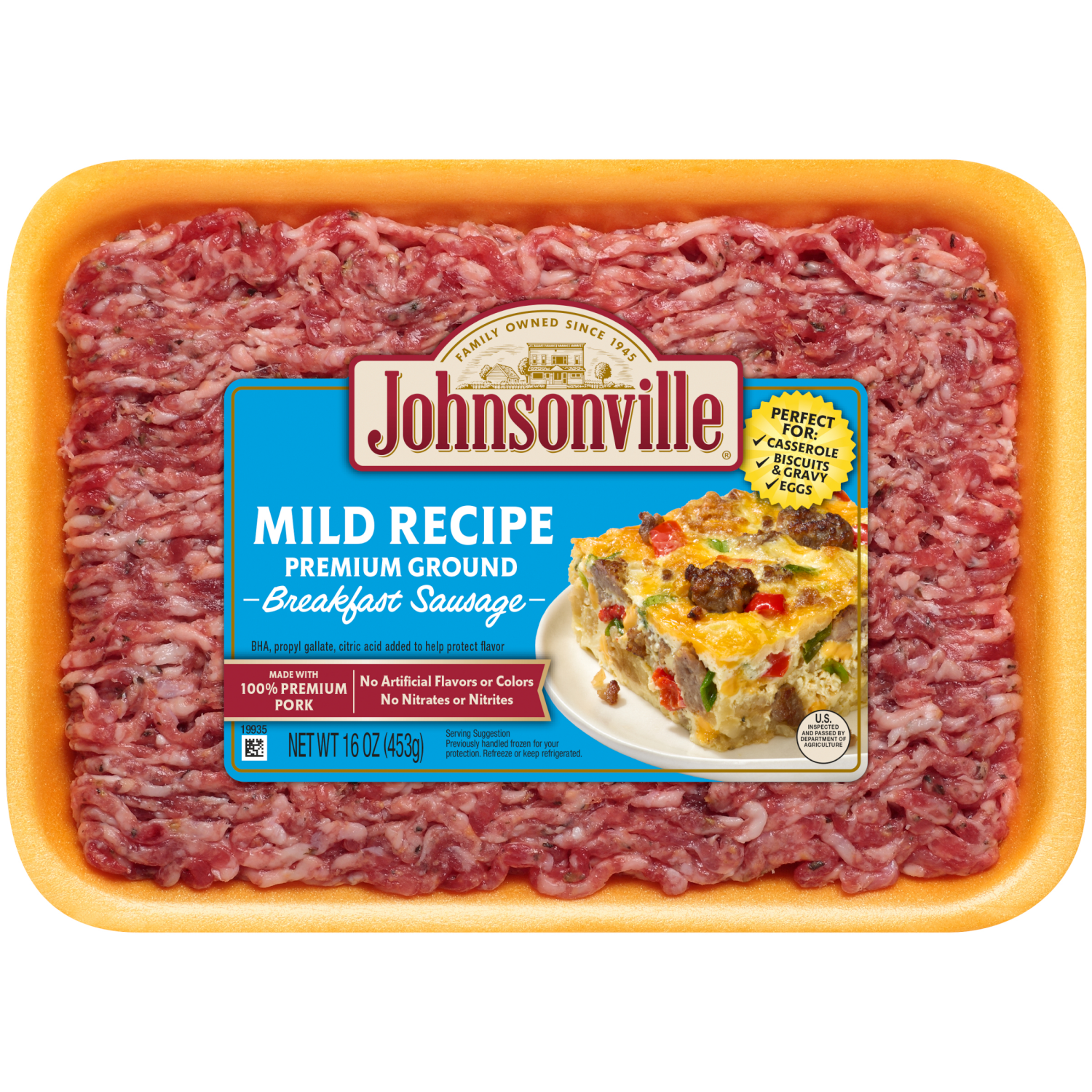 slide 1 of 1, Johnsonville Mild Recipe Ground Breakfast Sausage, 16 oz, 16 oz