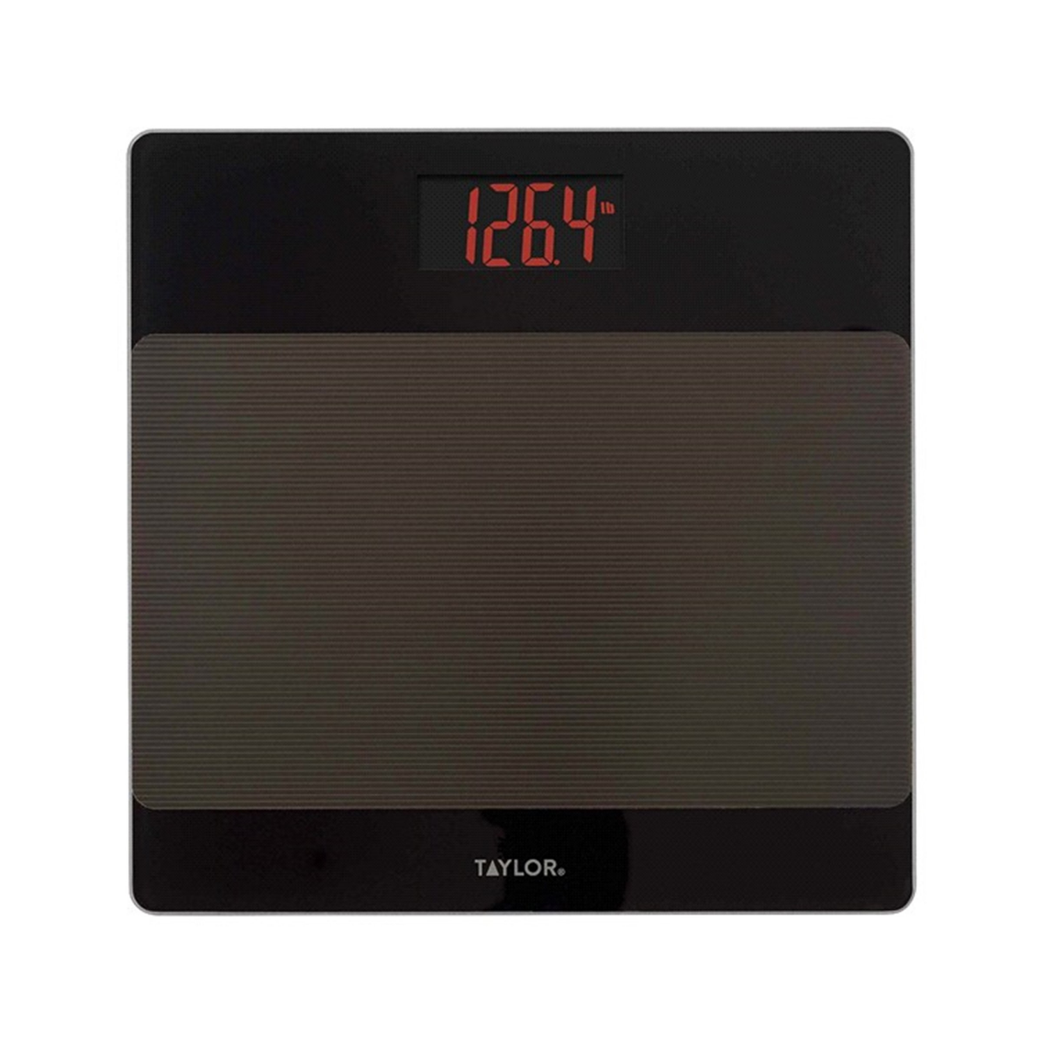 slide 1 of 2, Taylor Digital Capacity Bathroom Scale/Black/Glass, 400 lb
