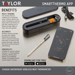 Taylor Bluetooth App Wireless Digital Cooking Kitchen Meat Thermometer