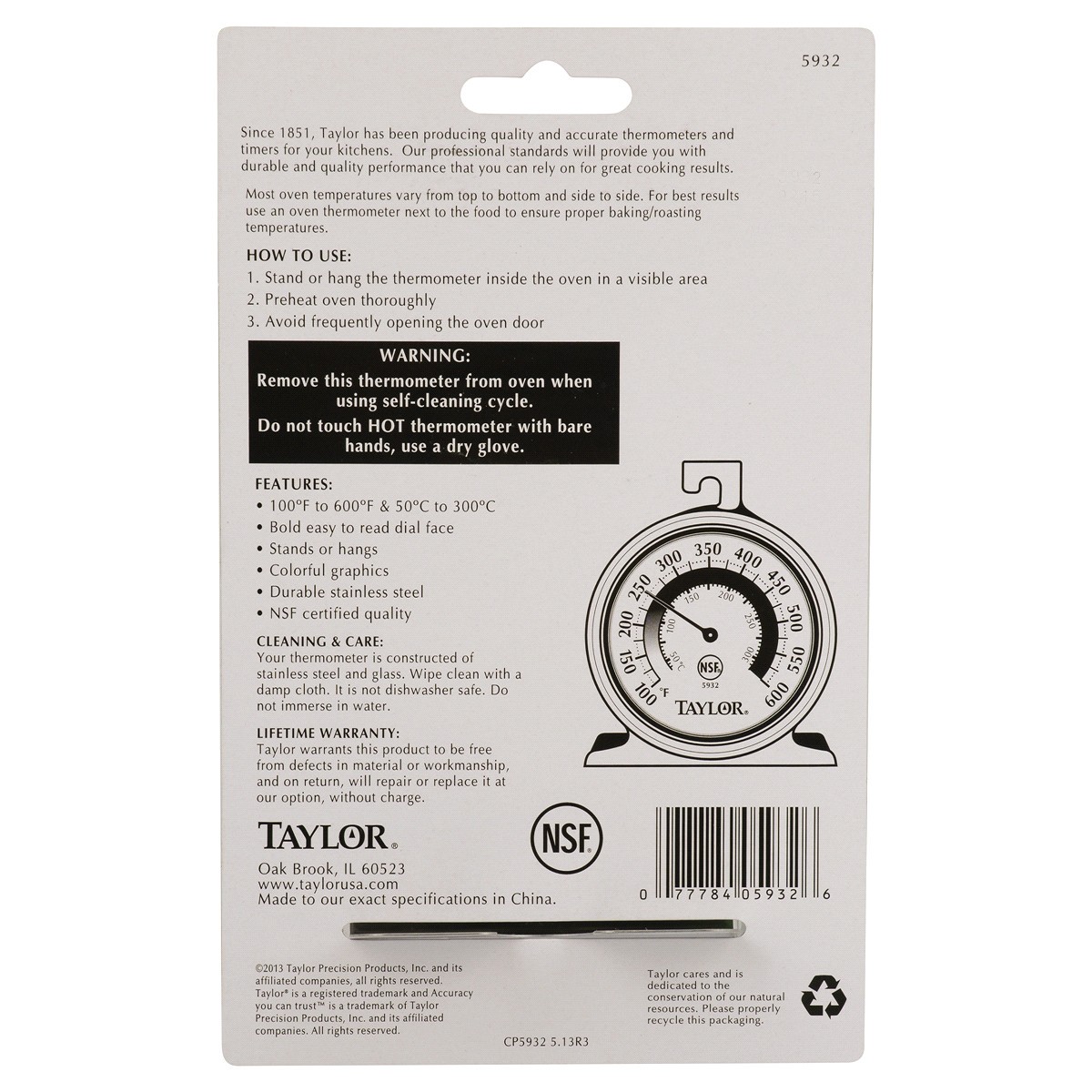 slide 2 of 2, Taylor Oven Thermometer, 1 ct