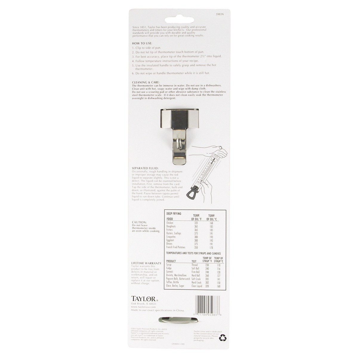 slide 2 of 2, Taylor Candy/Deep Fry Thermometer - Stainless Steel, 1 ct