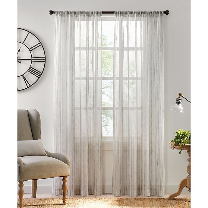 slide 1 of 2, Colordrift Fresno Rod Pocket Light Filtering Window Curtain Panel - Grey, 84 in