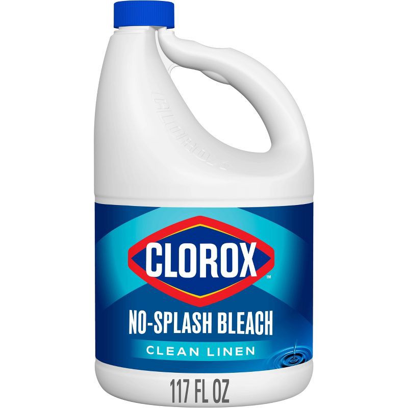 slide 1 of 10, Clorox Splash-Less Liquid Bleach - Clean Linen - 117 fl oz: Phosphate-Free, Washing Machine Safe, Fabric Safe, 117 fl oz