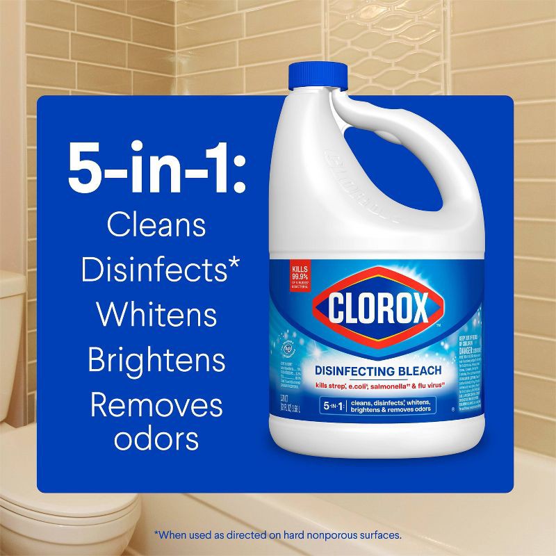 slide 4 of 14, Clorox Disinfecting Bleach - Regular - 121 fl oz, 121 fl oz