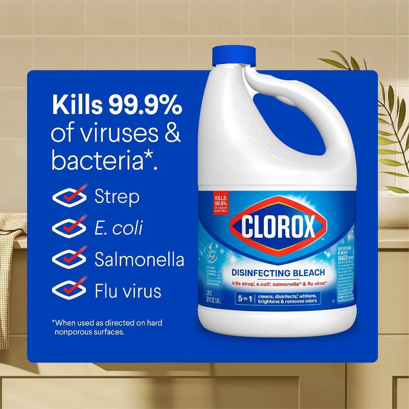 slide 6 of 14, Clorox Disinfecting Bleach - Regular - 121 fl oz, 121 fl oz