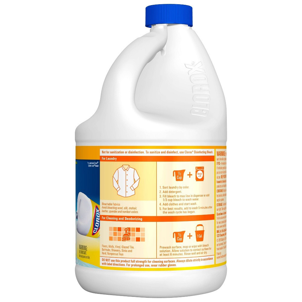 slide 2 of 5, Clorox Splash-Less Liquid Bleach, Crisp Lemon Bottle, 77 oz