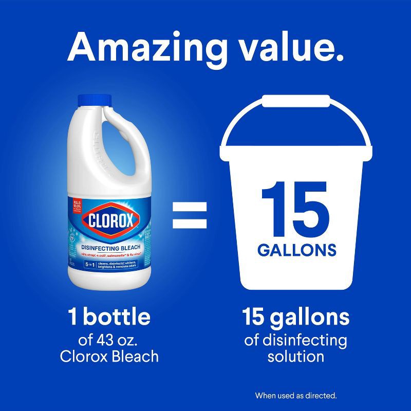 slide 11 of 14, Clorox Disinfecting Bleach - Regular - 43oz, 43 oz