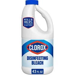 Clorox Unscented Disinfecting Liquid Bleach - 43 fl oz: Household, Phosphate-Free, Washing Machine Use