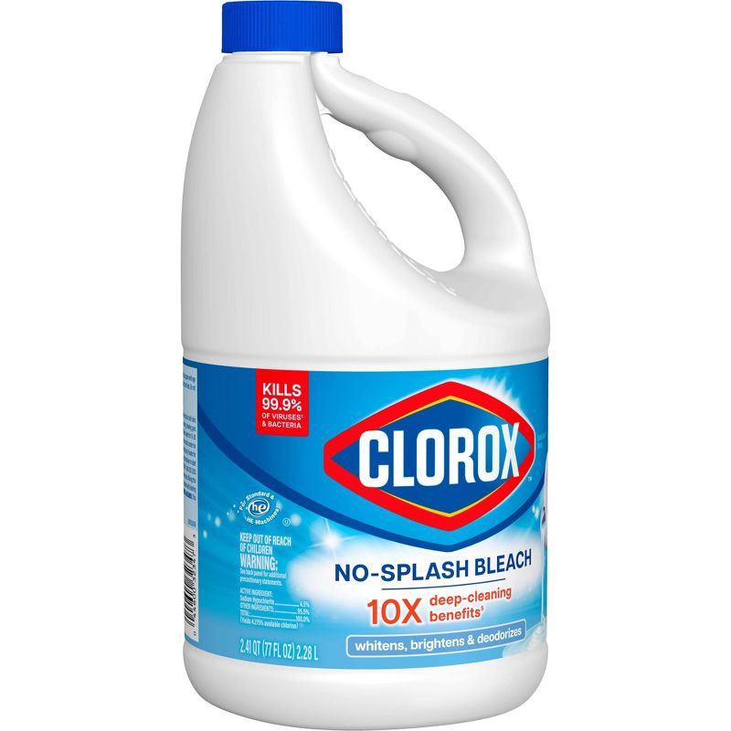 slide 10 of 15, Clorox Splash-Less Liquid Bleach - Regular - 77oz, 77 oz