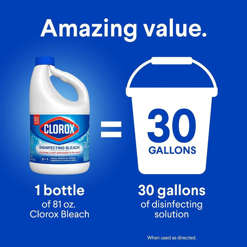 slide 11 of 17, Clorox Disinfecting Bleach - Regular - 81oz, 81 oz