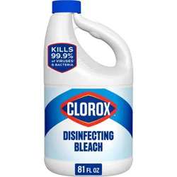Clorox Unscented Disinfecting Liquid Bleach - 81 fl oz: Phosphate-Free, Recommended for Washing Machine