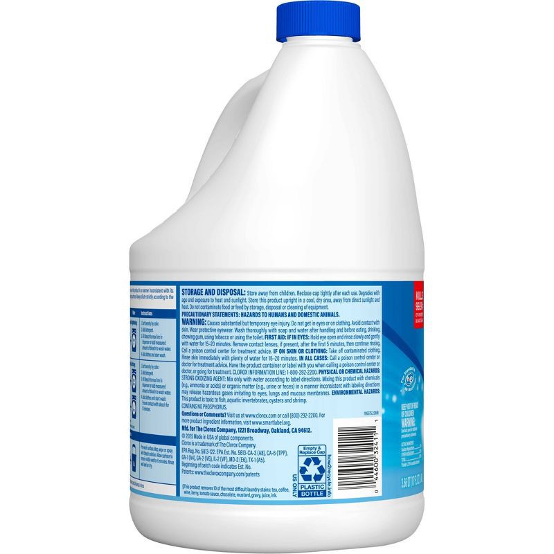 slide 12 of 15, Clorox Splash-Less Liquid Bleach - Regular - 117oz, 117 oz