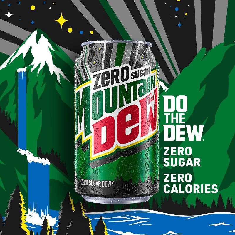 slide 7 of 9, Mtn Dew Mountain Dew Zero Sugar - 12pk/12 fl oz Cans, 12 ct; 12 fl oz