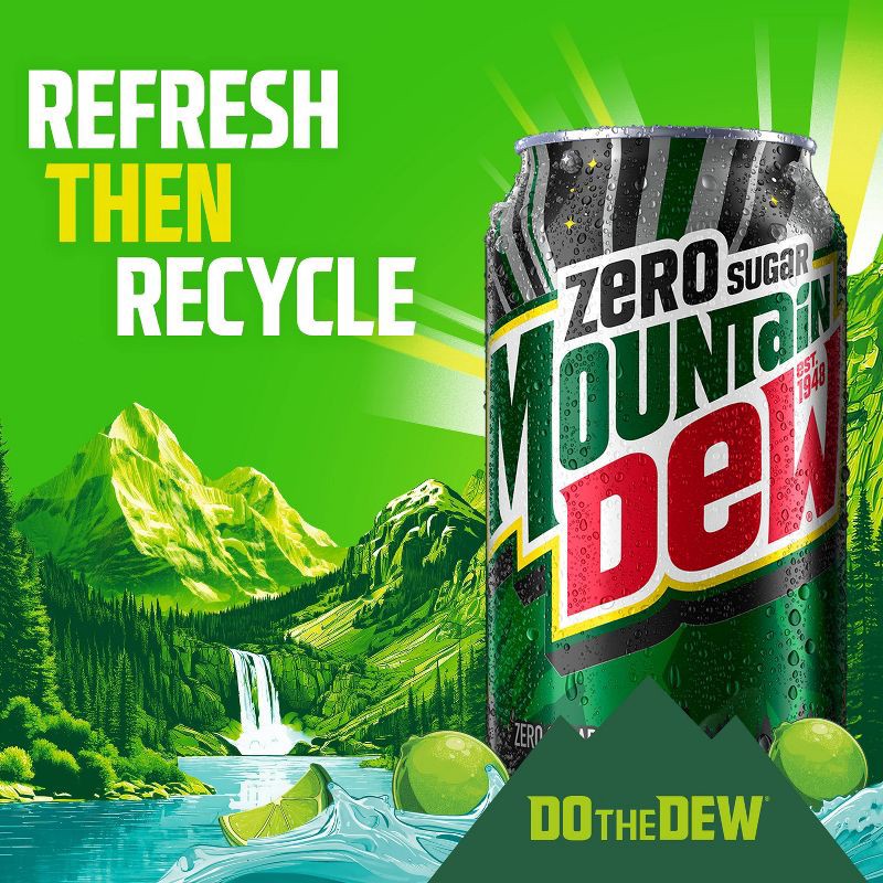 slide 6 of 9, Mtn Dew Mountain Dew Zero Sugar - 12pk/12 fl oz Cans, 12 ct; 12 fl oz