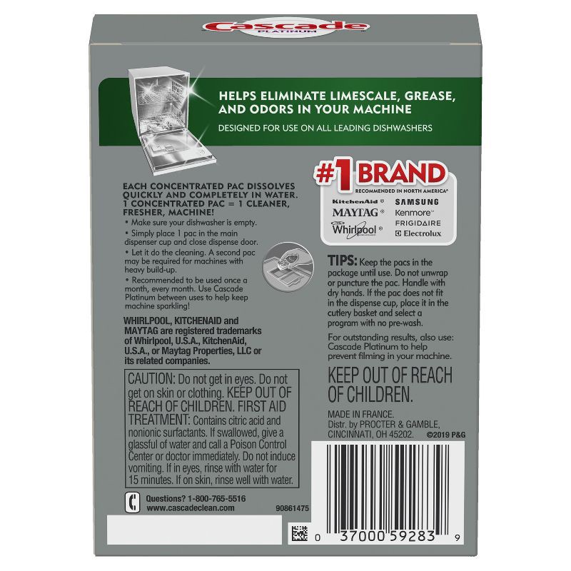 slide 13 of 13, Cascade Platinum Dishwasher Cleaner - 3ct, 3 ct