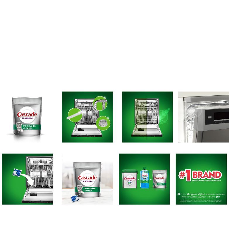 slide 8 of 13, Cascade Platinum Dishwasher Cleaner - 3ct, 3 ct