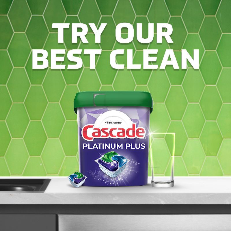 slide 6 of 13, Cascade Fresh Scent Platinum Dishwasher Detergent ActionPacs + Cleaner Pods - 48ct, 48 ct