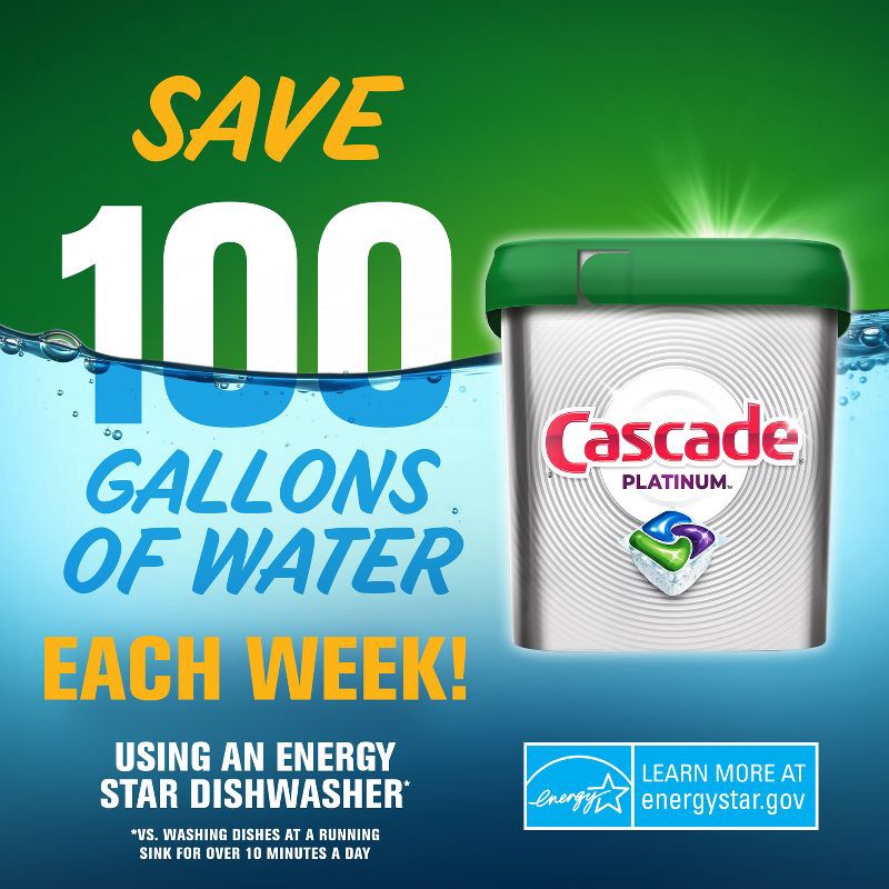 slide 2 of 13, Cascade Fresh Scent Platinum Dishwasher Detergent ActionPacs + Cleaner Pods - 48ct, 48 ct