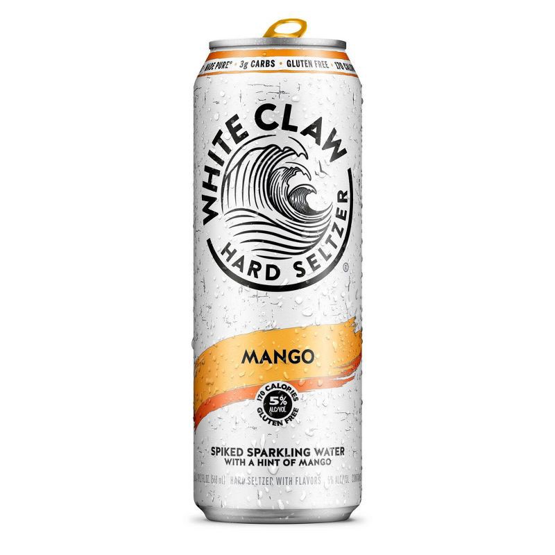 slide 1 of 5, White Claw Hard Seltzer White Claw Mango Hard Seltzer - 19.2 fl oz Can, 19.2 fl oz