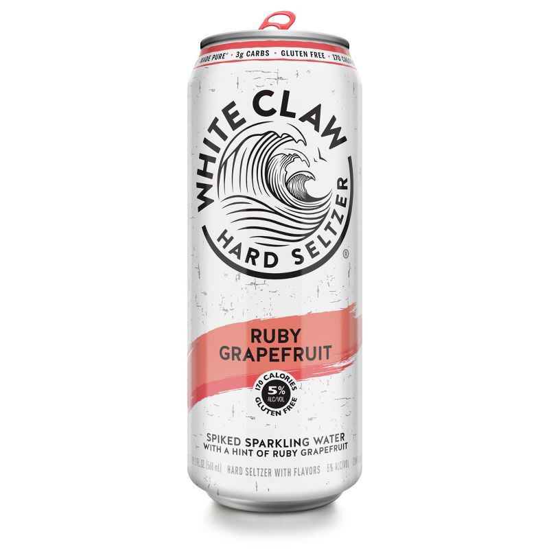 slide 2 of 5, White Claw Hard Seltzer White Claw Ruby Grapefruit Hard Seltzer - 19.2 fl oz Can, 19.2 fl oz