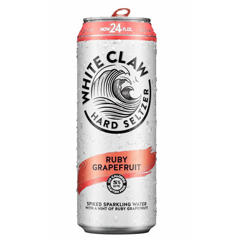 slide 1 of 5, White Claw Hard Seltzer White Claw Ruby Grapefruit Hard Seltzer - 19.2 fl oz Can, 19.2 fl oz