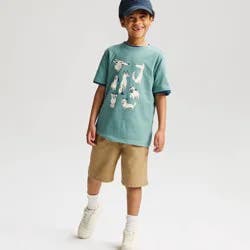 Boys' Playwear 'At the Knee' Pull-On Shorts - Cat & Jack™ Dark Khaki L: Cotton Twill, Side Pocket