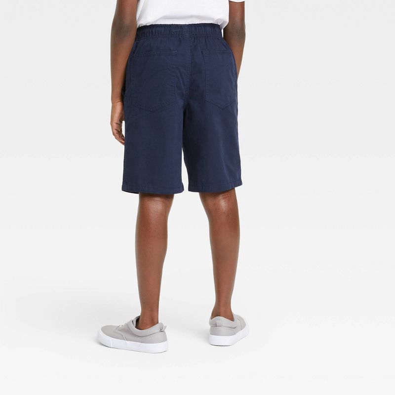 slide 2 of 3, Boys' Playwear 'At the Knee' Pull-On Shorts - Cat & Jack™ Navy XS: Cotton Twill, Side & Patch Pockets, 1 ct