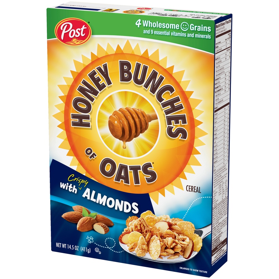 slide 4 of 8, Post Honey Bunches Of Oats Cereal Crispy Almonds, 14.5 oz