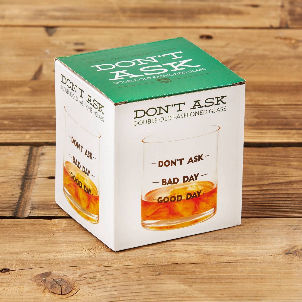 slide 2 of 4, Two's Company 16oz Don't Ask Old Fashion Glass, 16 oz