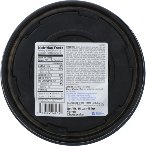 slide 2 of 2, The Father's Table Variety Sampler Cheesecake, 16 oz