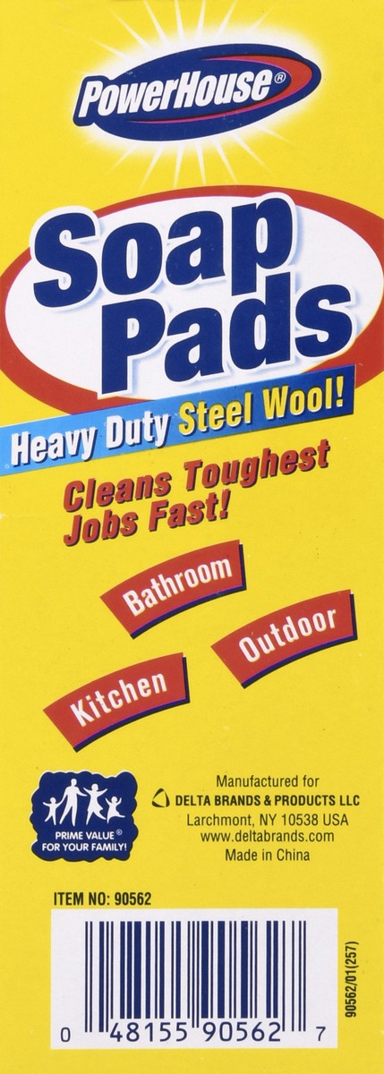 slide 8 of 9, PowerHouse Power House Steel Wool Soap Pads, 10 ct