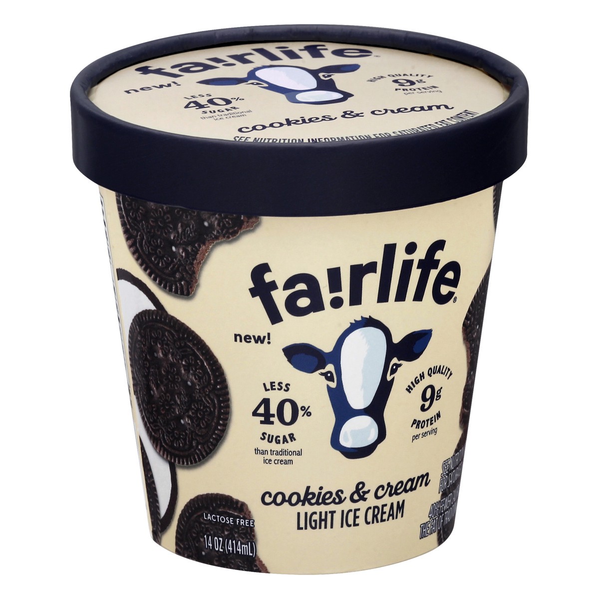 slide 9 of 13, fairlife Light Cookies & Cream Ice Cream 14 oz, 14 oz